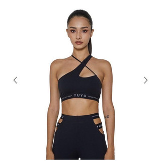全新 yuyu Cross Bra 交叉襯墊Bra 運動背心 黑 s