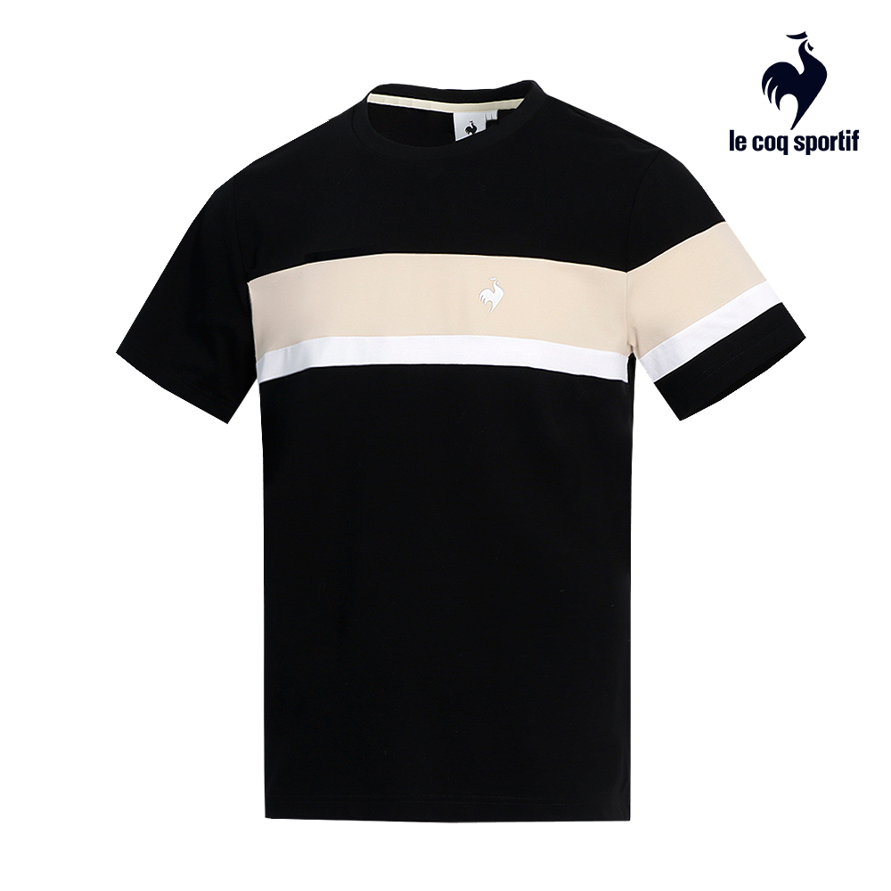 【LE COQ SPORTIF 法國公雞】法式經典短袖T恤-男款-黑色-LWR21305