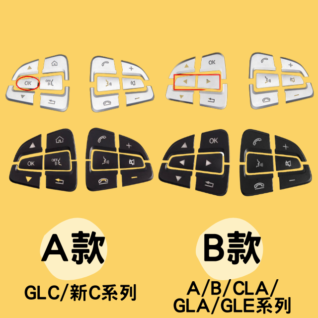 ❤️可當日寄 賓士 方向盤 按鍵 貼 貼片 BENZ W205 W176 W246 GLA GLE CLA 新C GLC