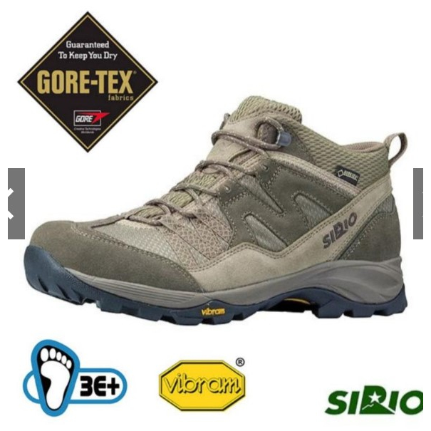 日本SIRIO男款3E+寬楦Gore-Tex防水中筒登山鞋/棕色PF156BE-(二手)