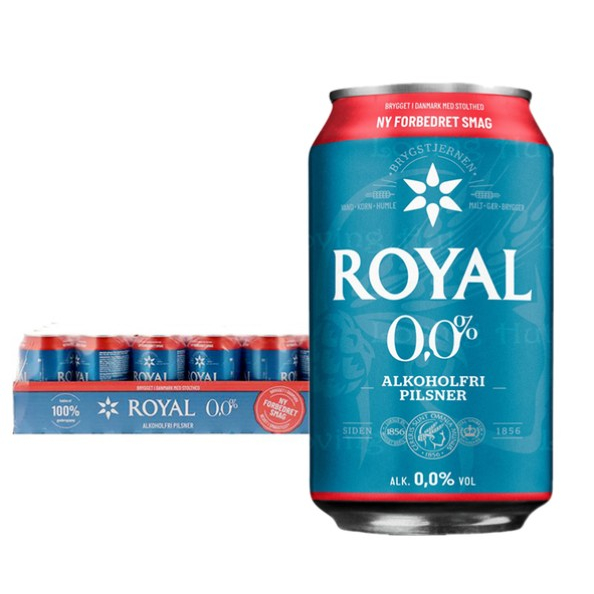 丹麥Royal無酒精啤酒0.0% 風味飲330mLx24罐/箱_愛家嚴選_ 白麥汁素啤酒 運動健身補給 宅配免運