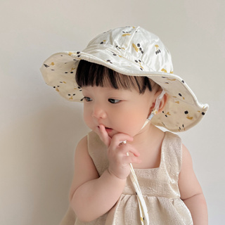 𝐻𝑒𝑦 𝑀𝑜! 韓版兒童遮陽帽 韓版嬰兒帽 寶寶繫帶遮陽帽 幼兒漁夫帽 女童帽子 女童網格透氣帽子