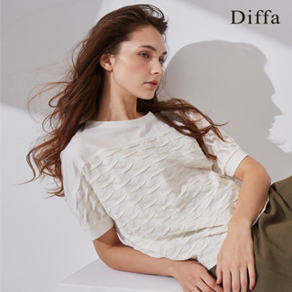 【Diffa】典雅異素材拼接上衣3768-1105