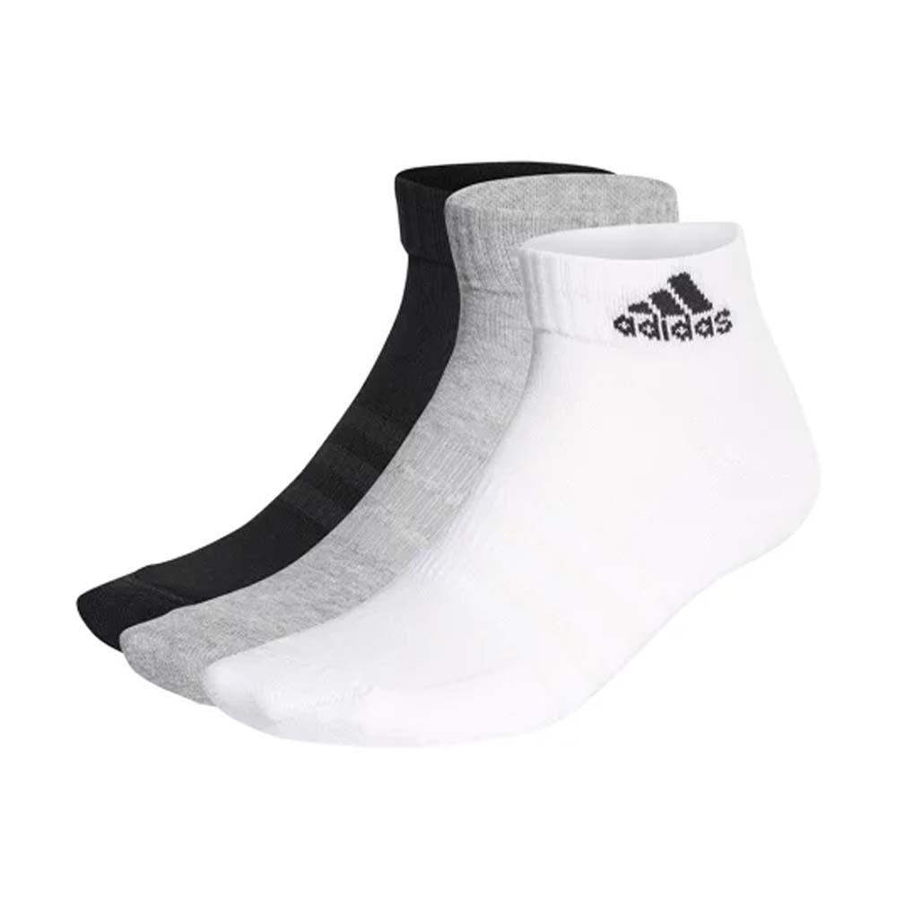 Adidas 黑白灰 襪子 三雙入 運動短襪 男女款 H5304【新竹皇家 IC1281】