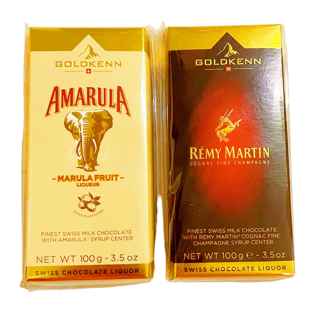 （即期良品）瑞士金磚 Amarula 酒心巧克力（金）Remy Martin 酒心巧克力 ( 紅 )100g