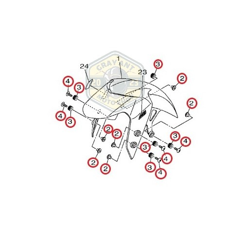 <灰螞蟻> R15 V4 R15M 前土除螺絲 前土除配件 原廠YAMAHA零件