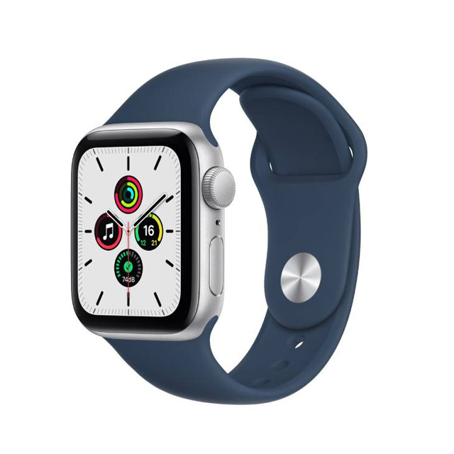 嘉義 全新現貨 Apple Watch SE 第一代 GPS 40mm 銀色鋁金屬錶殼配深邃藍色 運動型錶帶 台灣公司貨