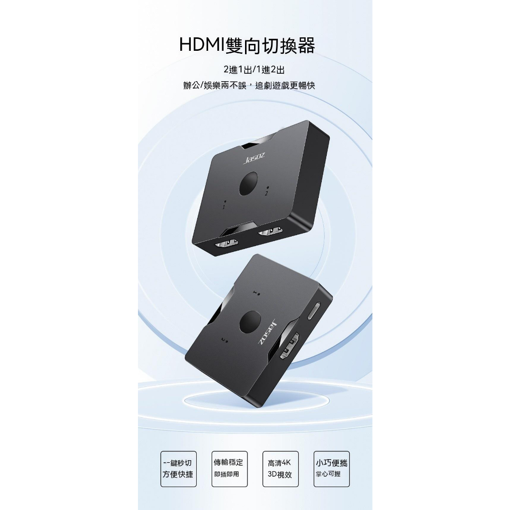 HDMI雙向切換器 電腦 機上盒 監視器 Switch PS5 電視 投影