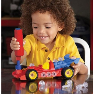 美國 Educational Insights 天才工程師-超級跑車 兒童工程組 鎖螺絲玩具 工程玩具 玩具電鑽 DIY