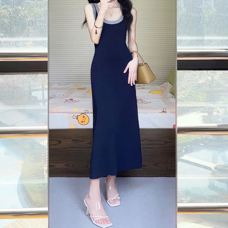 雅麗安娜 洋裝 連身裙 包臀裙 S-XL針織無袖背心連身裙子夏季法式氣質吊帶長裙T101-7460.