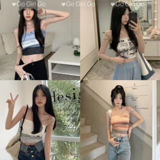 Go Girl Go 背心 吊帶 短板 性感 甜辣妹 抹胸女 夏季外穿 chic上衣 絕美 小背心 設計感 小眾 打底女