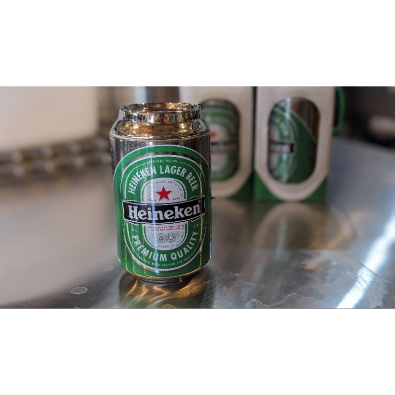 Heineken 海尼根一比一造型瓷杯(2010週邊)含原廠包裝 有上蓋茶杯/啤酒罐造型/交換禮物