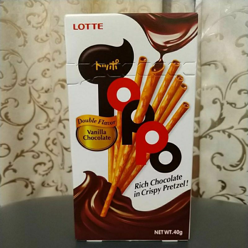 LOTTE TOPPO巧克力口味夾心餅乾棒40公克 非即期品 蝦皮最佛心價