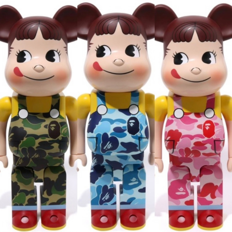 全新 保證 真品 不二家 BAPE X FUJIYA ABC CAMO PEKO BE@RBRICK 1000% M