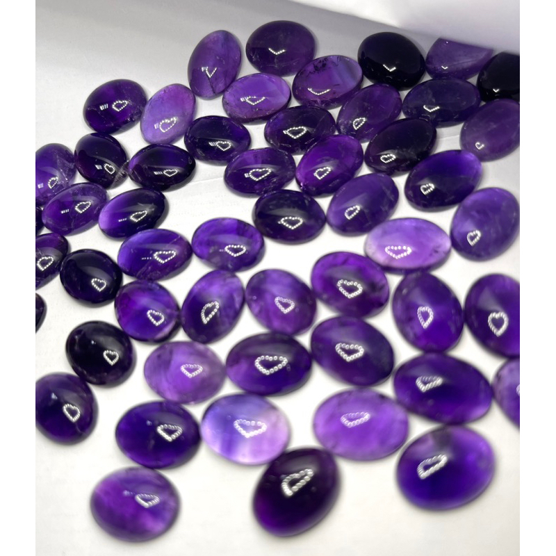 天然紫水晶橢圓戒面-蛋面- 10*12、10*14、12*16、16*32.7