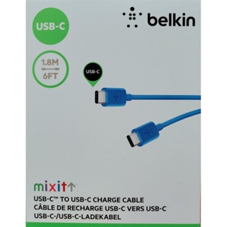 全新Belkin MIXIT↑ USB-C 轉 USB-C 傳輸線(1.8M)-藍