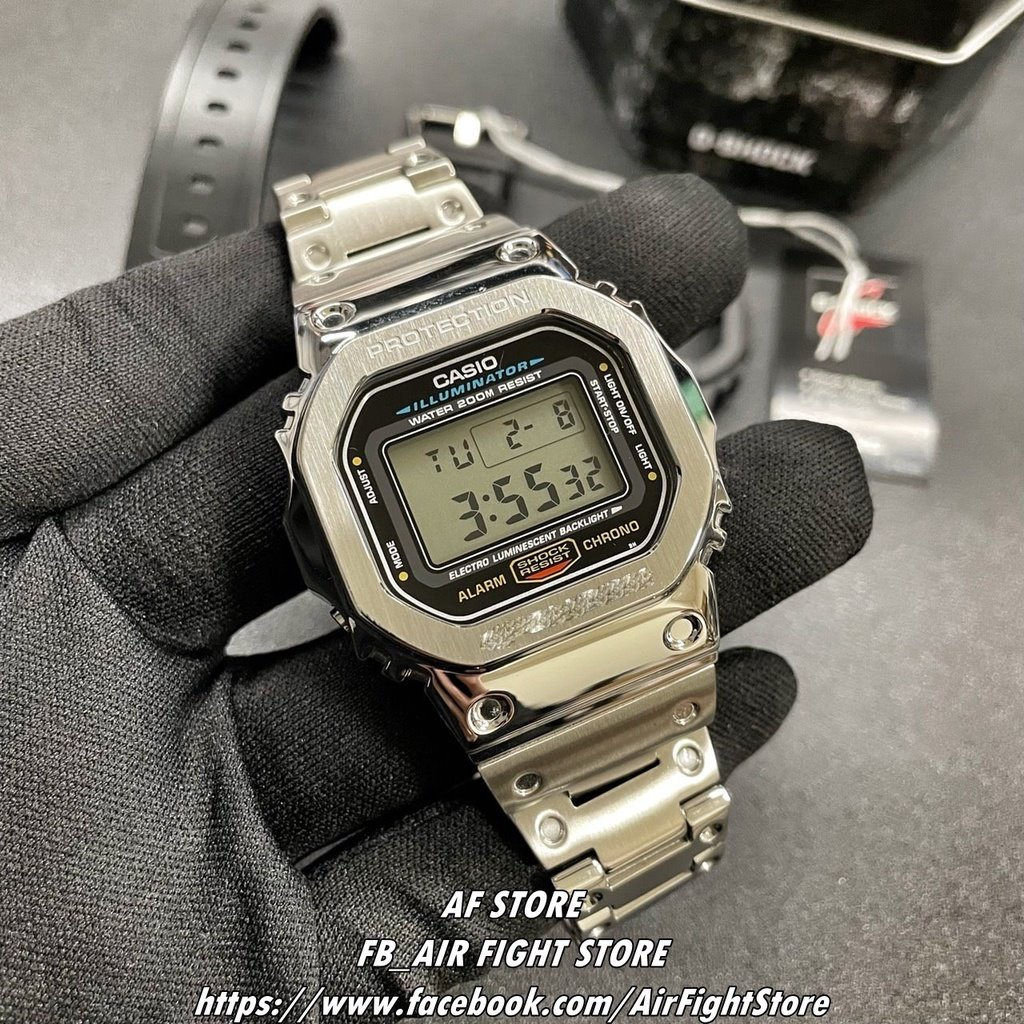 AF Store* G-SHOCK DW-5600E 全銀色 改裝不鏽鋼樣式 DW-5600E-1 副廠高品質套件