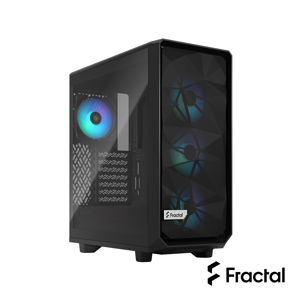 Fractal Design Meshify 2 Compact RGB 鋼化玻璃 透側 黑色 機殼 ATX