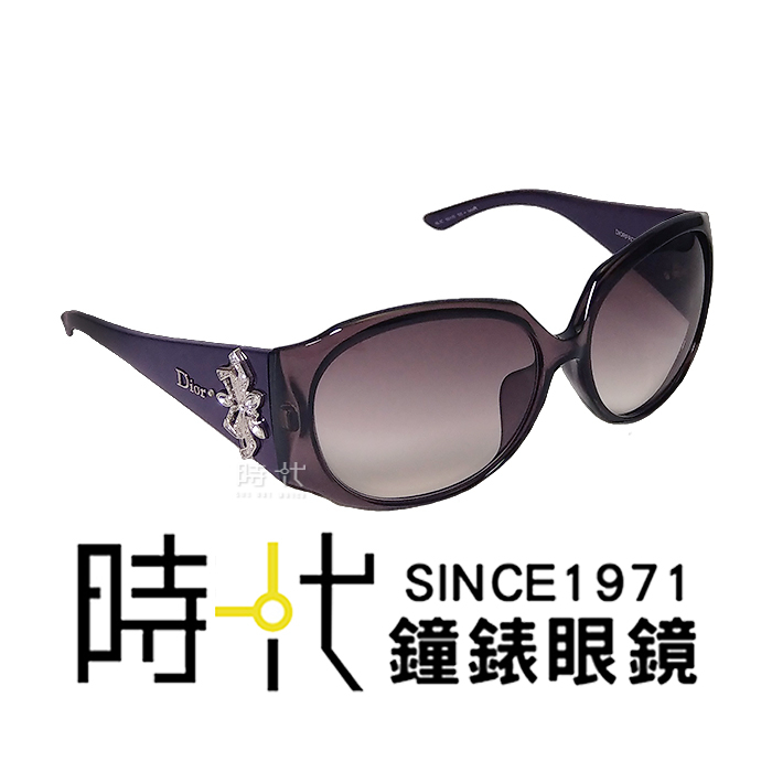 【Dior】迪奧 太陽眼鏡 DIORROUFROUF I9L9C 大鏡面 橢圓框墨鏡 膠框太陽眼鏡 透明紫框/漸層鏡片