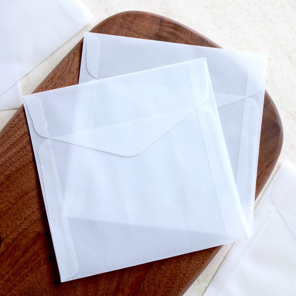 半透明信封袋 12cm正方形 信封 硫酸紙 透明信封 日系 文青 可愛 卡片包裝袋