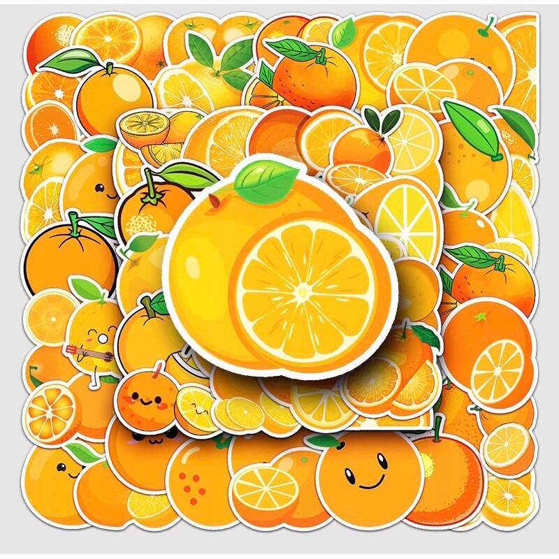 ❤️水果系列❤️創意可愛 橘子 大吉大利  防水貼紙 塗鴉貼紙 車貼 可貼行李箱、筆電、滑板、安全帽、保溫瓶、機車