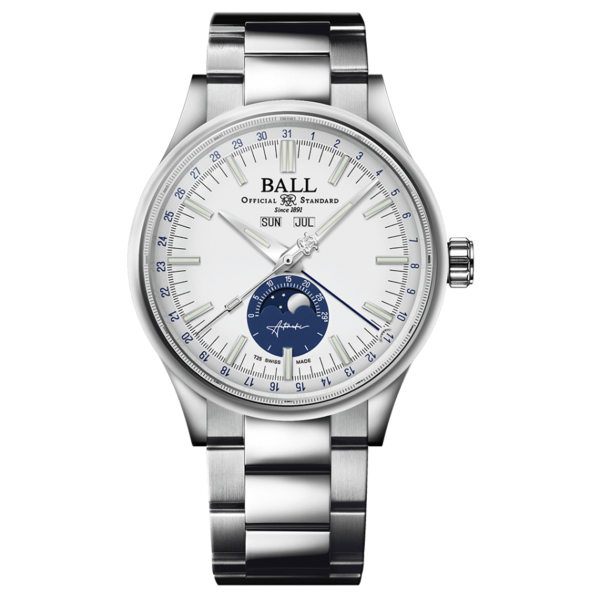 B3_ BALL 波爾錶】NM-3016C-S1J-WH ENGINEER II 月相潮流男士機械腕錶 白面 40mm