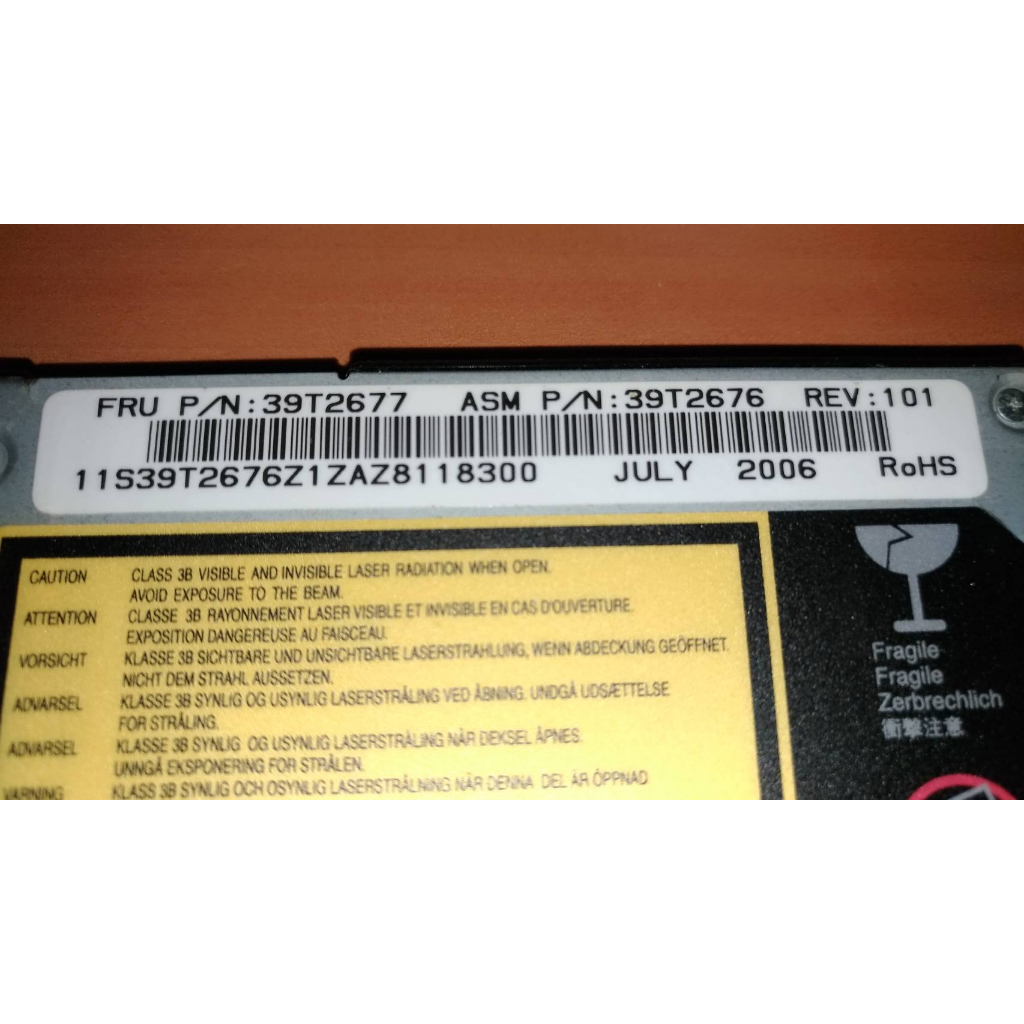 IBM原廠T40 T41 T42 T43 T60 T61 專用Ultrabay Slim DVD 燒錄機 UJ-842