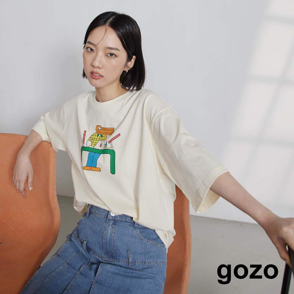 【gozo】➤gozoX小高潮 Wo!My City新竹大風吹T恤(米色_M/L/XL) | 純棉 圓領 休閒