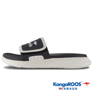 【KangaROOS 美國袋鼠鞋】女 HYPER SLIDE 2 厚底 增高 Q彈避震 舒適涼拖鞋(黑-KW32180)