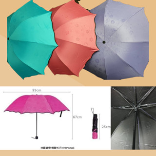 生活百貨 遇水開花晴雨傘 隨機出貨 黑膠 遇水開花 遮陽傘 晴雨傘 三折傘 抗UV傘 可刷卡 紙箱包裝