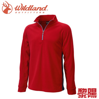 Wildland 12510 遠紅外線PILE配色衣 男款 酒紅 保暖/刷毛/吸濕/快乾/透氣 01W12510-RE