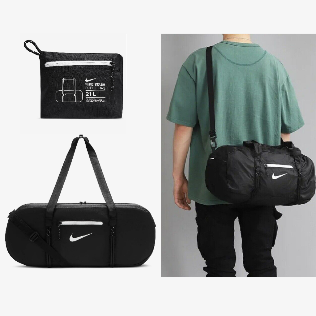 Nike Stash Duffle 21L 斜背包 側背包 旅行包 黑色 可收納 旅行袋 健身 DB0306-010