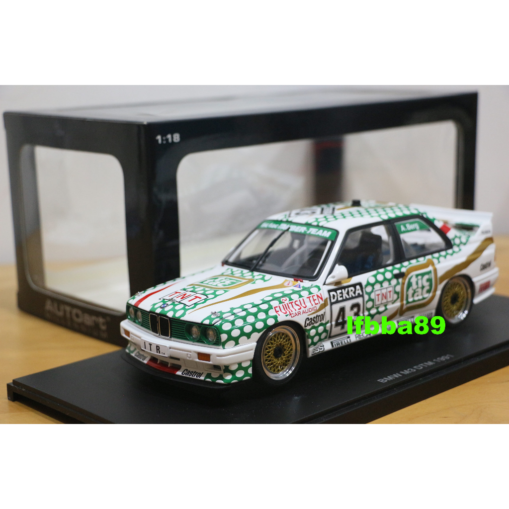 藍法車藏庫 AUTOart BMW M3 (E30) DTM 1991 TIC TAC A.Berg #43 寶馬