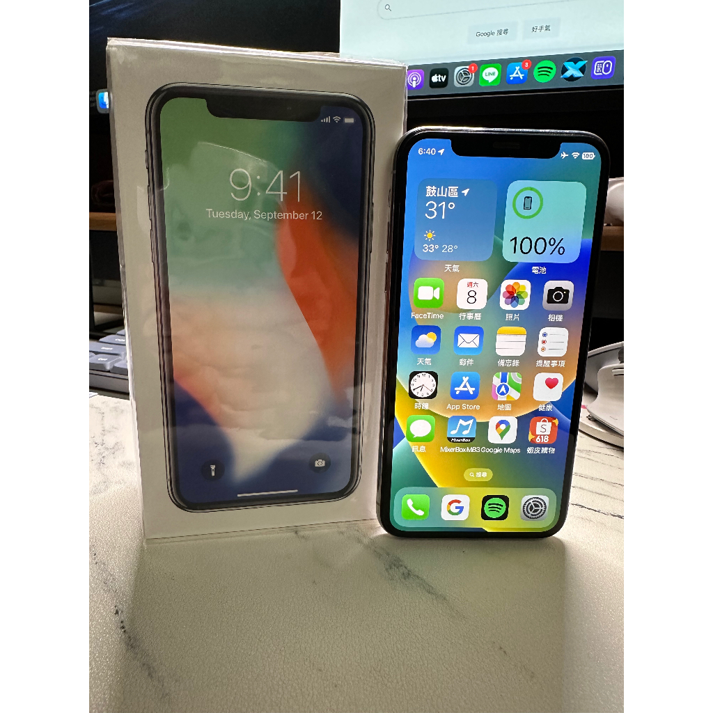 自用自售  『限高雄面交』 iPhone X 64G Silver 銀色 無拆機無維修 電池健康度86%