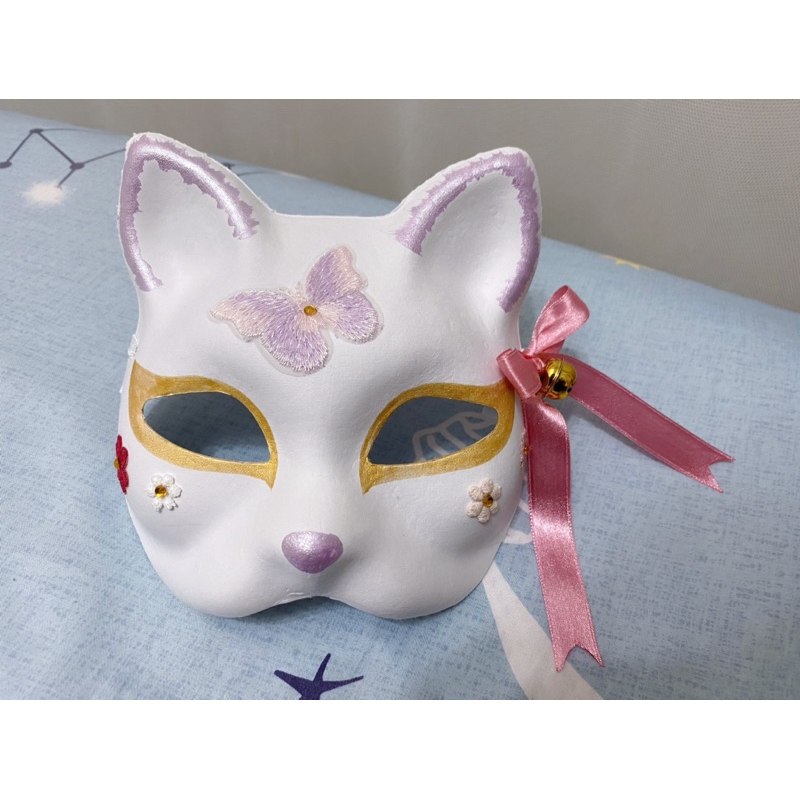 【全新】九尾狐🦊貓臉狐狸面具 純手繪面具 日式動漫面具 Cos舞會面具 成人面具