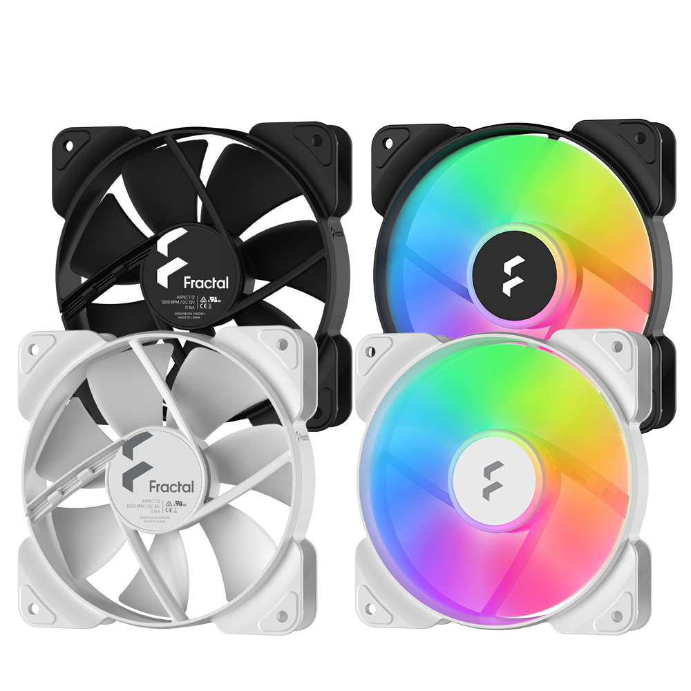 Fractal Design Aspect 12公分風扇 14公分風扇 RGB 無光 黑色 白色 一般版 PWM版