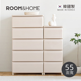 【韓國ROOM&HOME】韓國製55面寬五層抽屜收納櫃(木質天板)-DIY-多色可選