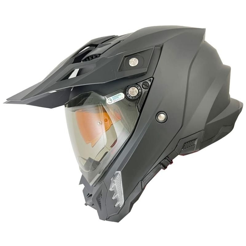 多功能越野安全帽 消光黑色 NIKKO N-851 II 極簡素色含內墨鏡 機車全罩帽頭盔 N851 二代(台中一中街)