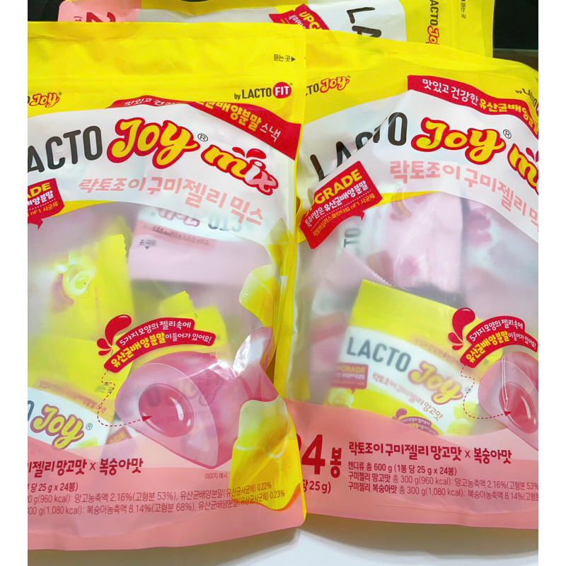 [現貨]韓國 LACTO-FIT Joy 鍾根堂夾心軟糖25g x 24包 益生菌軟糖 芒果口味 桃子口味