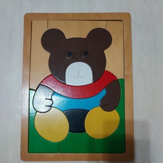 二手木製熊熊拼圖玩具（教具）