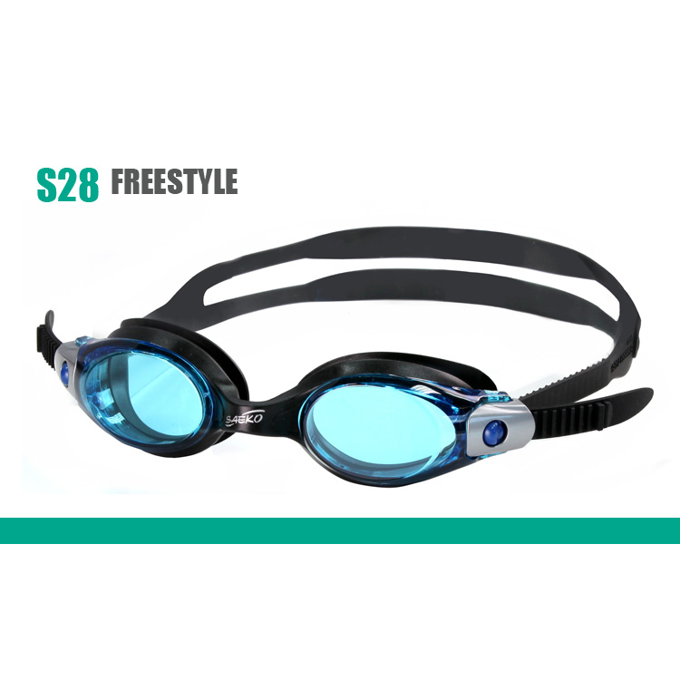 【SAEKO】SAEKO  S28游泳 蛙鏡 黑/藍色 抗UV鏡片 防霧