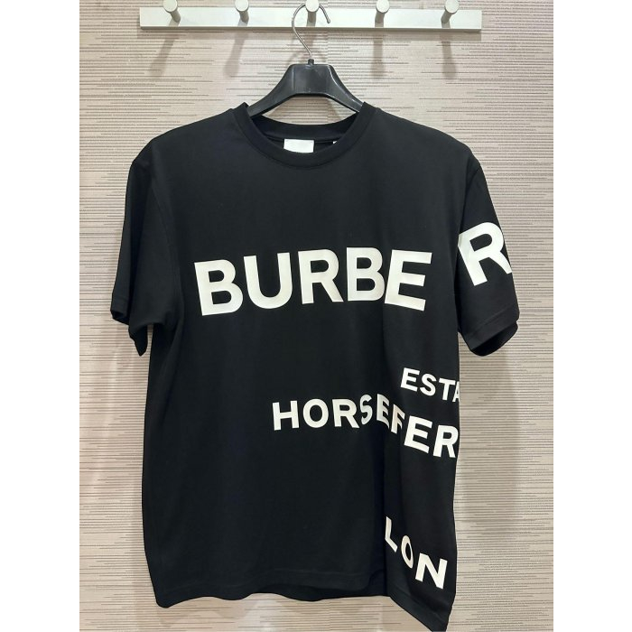 Burberry 滿版字母 黑色 大Logo T恤 短袖 短T