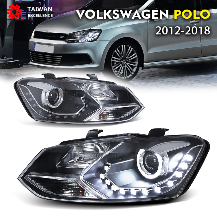 福斯大眾VW Polo cross 2012-2018 改裝大燈總成1對含光源 無損安裝保固