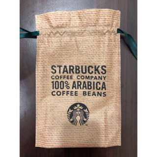 Starbucks 韓國星巴克 黑女神logo不織布仿麻布紋束口禮袋 禮袋 禮物束袋 束口袋 咖啡包裝袋 經典品牌
