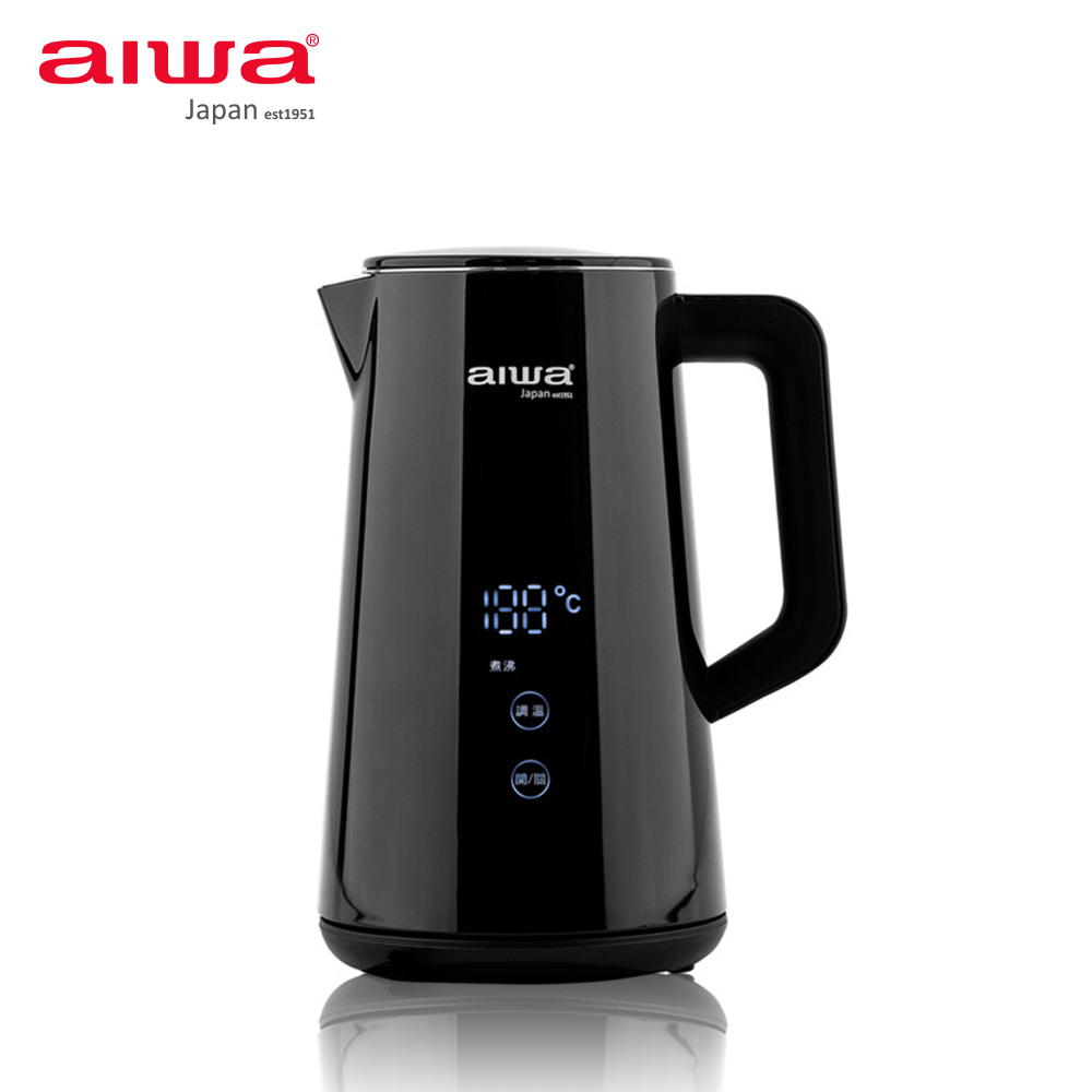 【AIWA 愛華】微電腦觸控式溫控電茶壺 AK-1538F1 黑色