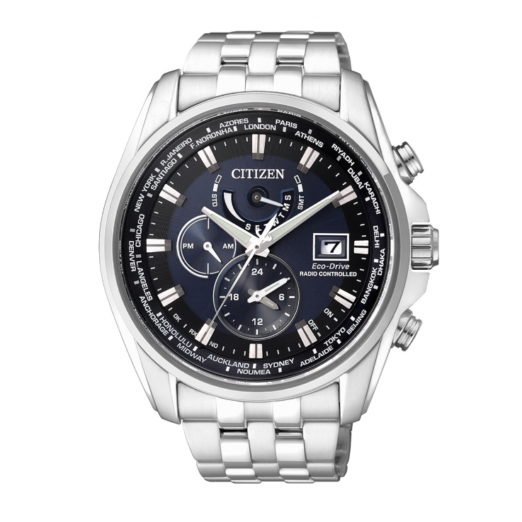 【CITIZEN 星辰】GENT'S 電波光動能三眼計時腕錶 AT9031-52L 44mm 現代鐘錶