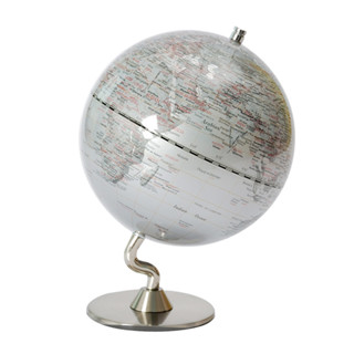 【SkyGlobe】5吋銀色時尚地球儀(英文版)《WUZ屋子》地圖 地球儀 臺灣製