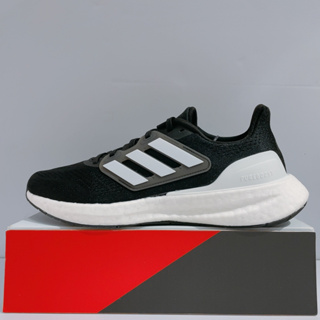 adidas PUREBOOST 23 WIDE 男生 黑白色 寬楦 網布 透氣 緩震 包覆 運動 慢跑鞋 IF4839
