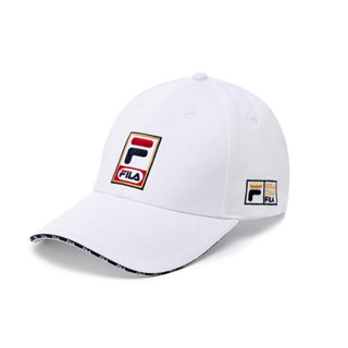 FILA 經典款 六片帽 可調式 棒球帽 遮陽帽 休閒帽 鴨舌帽 -白 (HTX-5002-WT)