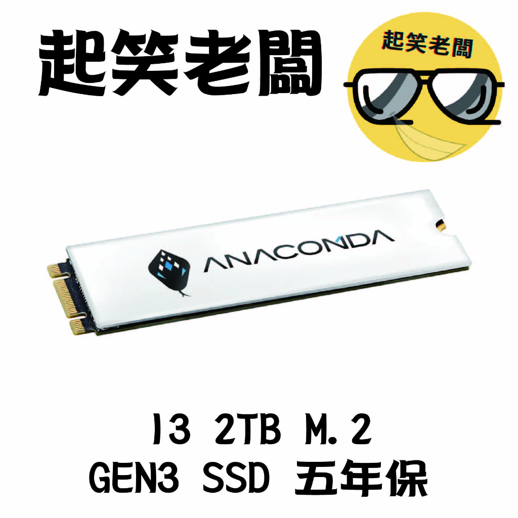 【全新未拆】ANACOMDA 巨蟒 i3 2T Gen3x4 M.2 PCIe SSD固態硬碟 五年保